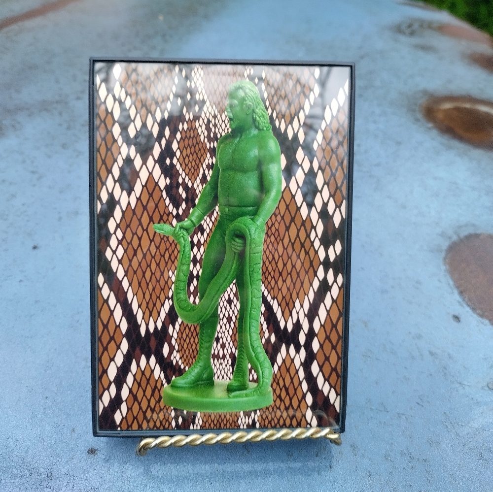Jake The Snake Retro WWF Wrestling Plastic Army Man Framed Art Print